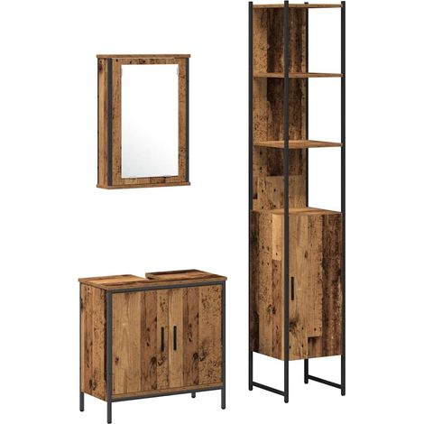 Maison Exclusive - Set di mobili per il bagno 3 pcs Marrone Legno multistrato