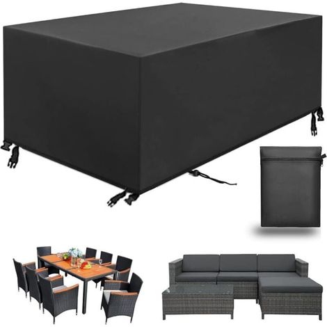 Nappe de table pour salon de jardin en 213×132×74 cm Housse pour mobilier de jardin-- (1/5)