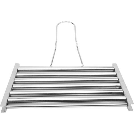 Rouleau à saucisses portable capacité 5 saucisses en acier inoxydable pour grill avec manche BBQ extérieur camping (1/5)