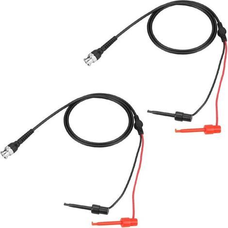 Câble de Sonde - BNC-BNC - 50 Ω - Pour Oscilloscope et Multimètre - Avec Pince à Crochet - 2 Pièces (1/5)