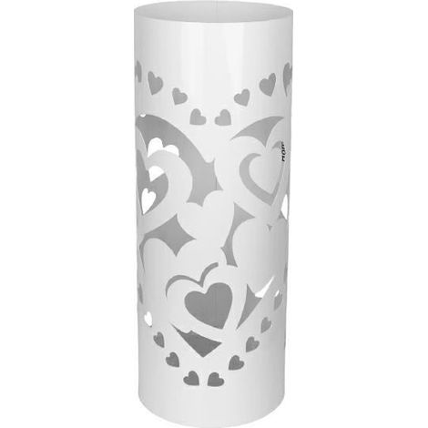 Portaombrelli in Metallo Tondo Cuore Bianco 55 cm
