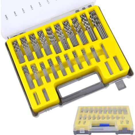 150-Piece HSS Titanium Twist Drill Bit Set, Micro Drill Bits, Micro Bit Set, 0.4mm-3.2mm for Wood, Metal, Plastic, Jewelry (1/5)