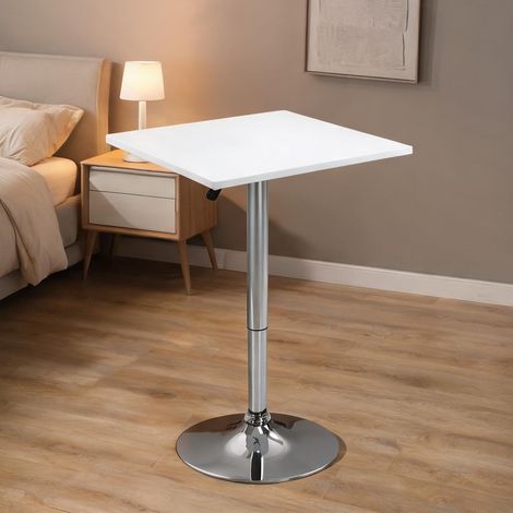 Mobilier de bar coloris blanc en mDF métal 60 x 60 x 91 cm (1/5)