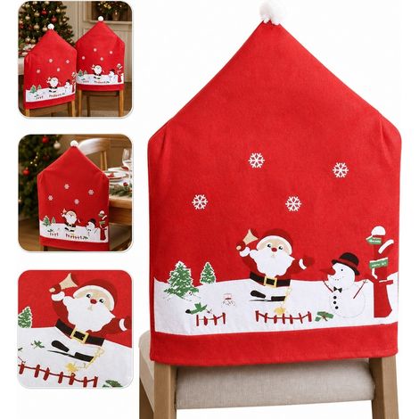1 Pièce Housse de Chaise Noël en Tissu Non Tissé, 48×64 cm, Décoration Table Noël (1/5)