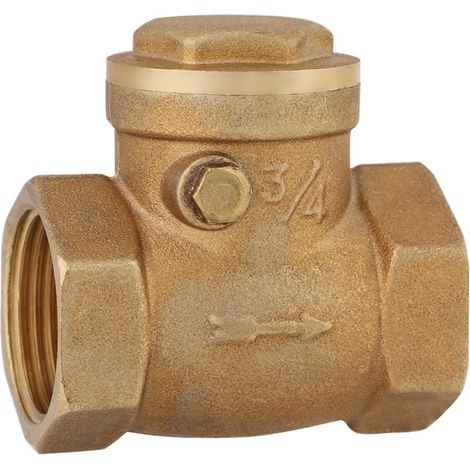 Válvula antirretorno, DN20 232PSI, válvula de retención oscilante de latón hembra de 3/4", válvula de retención de agua con rosca unidireccional para evitar el reflujo de agua. (1/5)