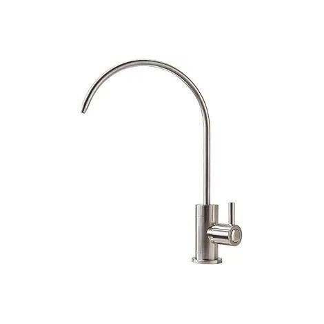 Robinet d'évier de cuisine froid, grand angle pivotant, acier inoxydable, design simple, mitigeur de bassin, robinet de lavabo, finition moderne, pour évier de cuisine. (1/4)