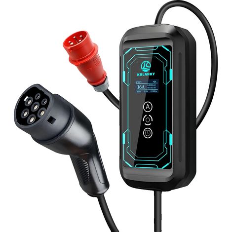 Chargeur de voiture électrique, Fonction de retard, Design portable, 11KW 5M (1/2)