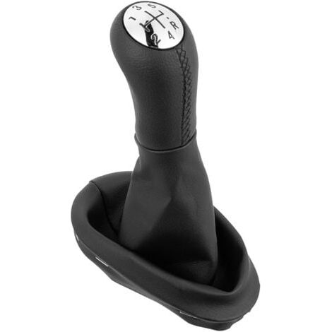 Levier de vitesses 5 vitesses avec cadre, surpiqûres noires, compatible avec Renault Clio II 2005-2009 (1/4)