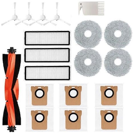 Pièces de rechange pour aspirateur robot Xiaomi X20+/X20 Plus : brosse principale, brosse latérale, filtre, sac à poussière