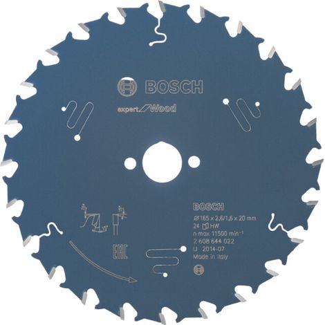 Lame de scie circulaire Bosch Expert Wood 2608644022 165x2,6x20 24Z