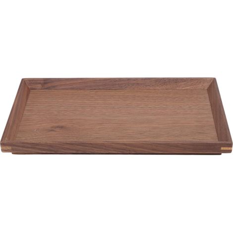 Plateau de Service en Bois de Noyer Noir, Plateau de thé aux Fruits pour L'organisation du Comptoir, Décor de Table de Bar café Divertissant (S) (1/5)