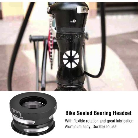 Jeu de direction MEIJUN 44 mm pour vélo, finition électroplaquée, roulements étanches internes (noir) (1/5)