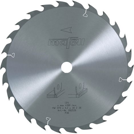 mafell lame de scie circulaire-HM 370 x 2,2/4,2 x 30 mm, Z 26, WZ, pour utilisation universelle dans le bois (MKS 145 Ec) - 92526