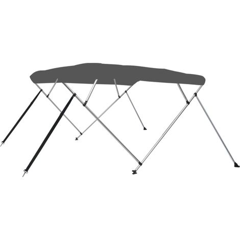 Bimini di Prua con Tendalino a 4 Archi Antracite 243x180x137 cm vidaXL