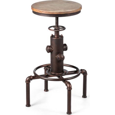 Bar stool height adjustable bar stool height adjustable bistro stool 44 x 44 x 59.5 - 75 cm natural + bronze (1/5)