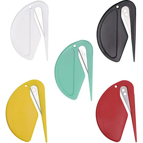 Paquet de 5 ouvre lettres, couteau à enveloppe, couteau à enveloppe en plastique efficace, ouvre lettre en plastique, coupe papier avec lame en métal, mini ouvre lettre en plastique pour