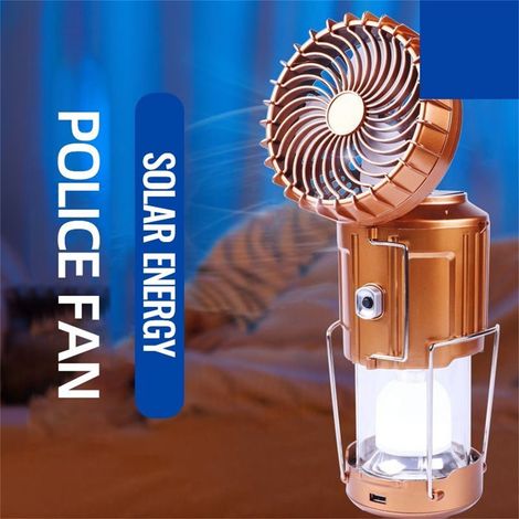 Ventilateur De Camping Portable - Lanterne LED Intégrée - Autonomie 40 H - Rechargeable Par USB - Crochet De Suspension - Compatible Tente Voiture Camping-car (1/5)