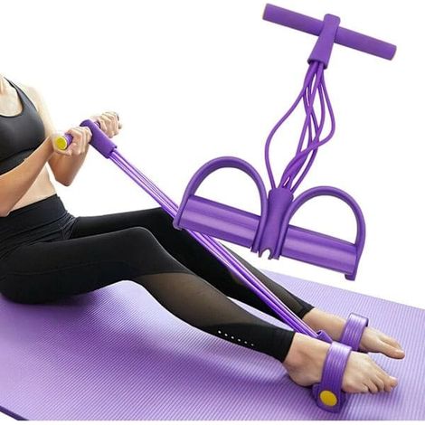 Appareil de musculation abdominale, extenseur corporel complet pour la maison, 6 tubes, corde de traction élastique violette (1/5)