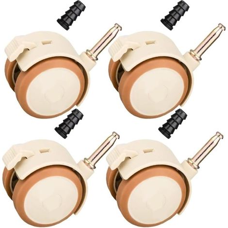 Set mit 4 schwenkbaren Möbelrollen mit Gummibremse (1/5)