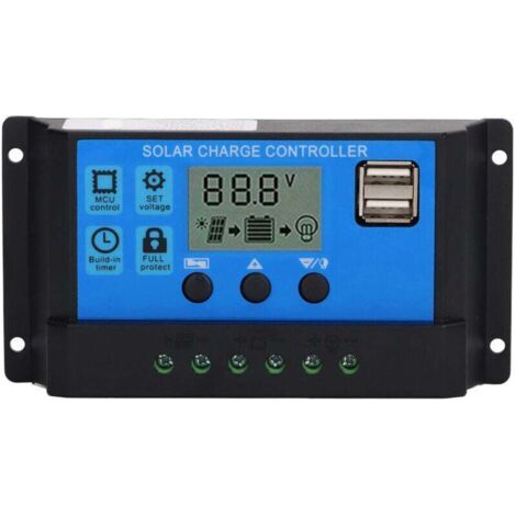 Contrôleur de Charge Solaire PWM 100A pour Panneau 12V/24V, Affichage LCD, Régulateur Photovoltaïque (1/4)