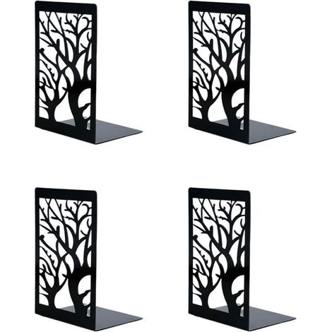 Serre livre,Lot de 4 Serres Livres en Métal,Organisateur Livres pour Étagères, Anti-Rayures et Antidérapant Presse Livre Noir pour Enfant, Bureau,Salon et Salle D'étude,École,Librairie et Bibliothèque (1/4)