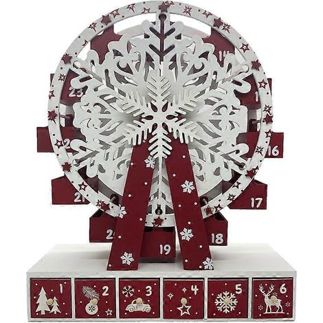 Weihnachtskalender mit wiederverwendbaren kleinen Schubladen, wunderschönes Schneeflockenmuster – das perfekte Geschenk (1/5)
