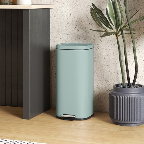 Poubelle de cuisine à pédale de 30 L avec couvercle, fermeture douce et fonction de maintien en position ouverte pour la cuisine et la maison. (1/5)