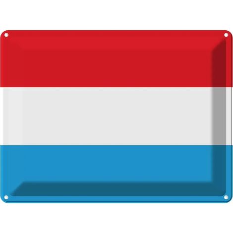Plaque en métal 30x40 cm Luxembourg Drapeau et armoiries du Luxembourg (1/5)