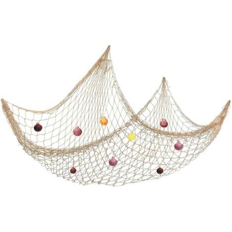 Décoration de Filet de Pêche,Méditerranéen Style Décoration Murale,Décoration Maritime,Suspendre Hawaï Style,Filet de Pêche Aux Coquillages Pour Fête Mariage Maison Photographie 1 2 m (1/5)