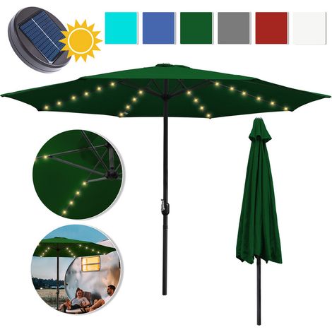 Hengda Ombrellone 3,5 m con LED ombrellone da giardino idrorepellente con manovella giardino UV40+ balcone esterno, verde (1/5)