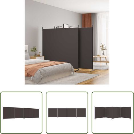 Raumteiler - 4-tlg. Paravent Braun 698x180 cm Stoff (1/5)