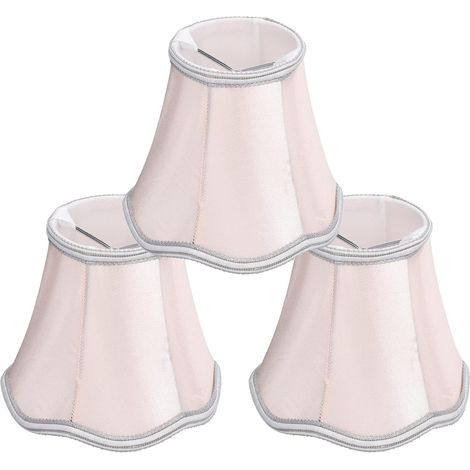 3 abat-jours clip tissu rose forme cloche vintage pour lampe murale (1/4)