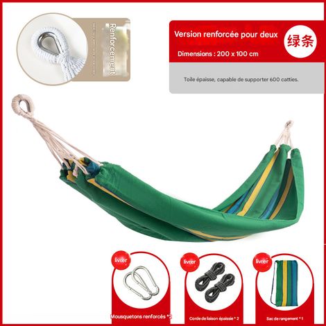 Hamac de camping en toile pour l'extérieur - Pliable et portable - Disponible en plusieurs tailles et couleurs