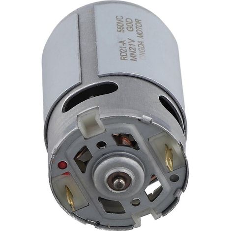 Moteur CC haute vitesse 550, 21 V, 21 000 tr/min, idéal pour diverses applications (voir illustration).