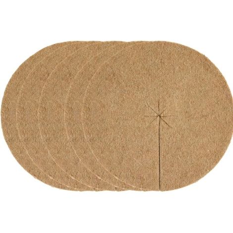 Lot 5 Disques Paillage Ø40cm Feutre de Jute Protection Plante, Mauvaises Herbes, Gel (1/4)