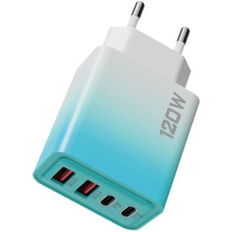120-W-Mehrstufen-Ladegerät, 4 Anschlüsse (2 PD-Anschlüsse + 2 USB-C-Anschlüsse), 1 Stück (1/3)
