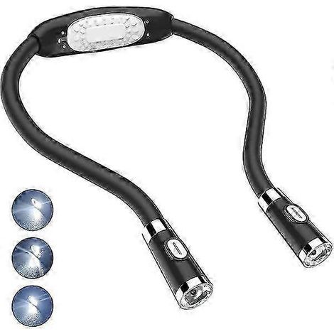 Lampe de lecture LED, lampe de cou mains libres, alimentée par batterie flexible. (1/5)