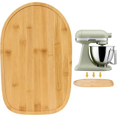 Planche Coulissante en Bambou pour 4,5-5 Qt, Support Coulissant Antidérapant pour Robot de Cuisine, Accessoire Compatible avec 5K45SS 5KSM125 5KSM175PS (1/5)