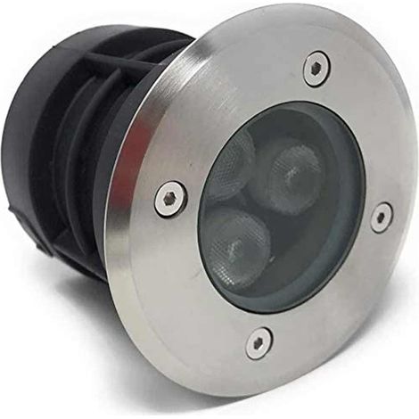 Faretto ad incasso calpestabile 3 led 3 watt segnapasso carrabile luce fredda 6500k da esterno IP67 (1/2)