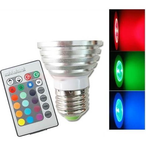 Ampoule LED E27 RGB 15 Couleurs télécommandée 3W