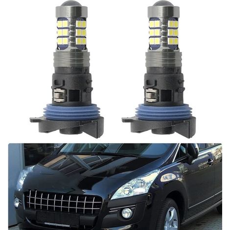 2 pièces Compatible avec 11 feux de jour à LED haute luminosité Peugeot 3008 et Citroën C5 2010-2012 importés (PH24W). (1/4)