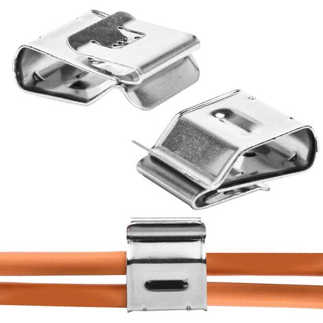 150 Pièces Clips Cable Photovoltaïque Ensemble, Clips Câble Panneau Solaire en Acier Inoxydable, Clips de Rangement en fil Métallique pour la Gestion des Cable Solaire (1) (1/5)