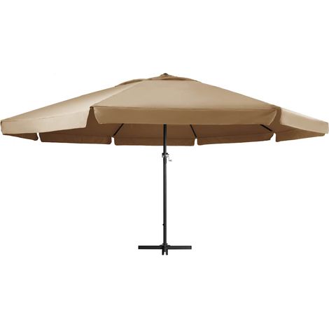 Maison Exclusive - Ombrellone da Giardino con Palo in Alluminio 600 cm Tortora (1/5)