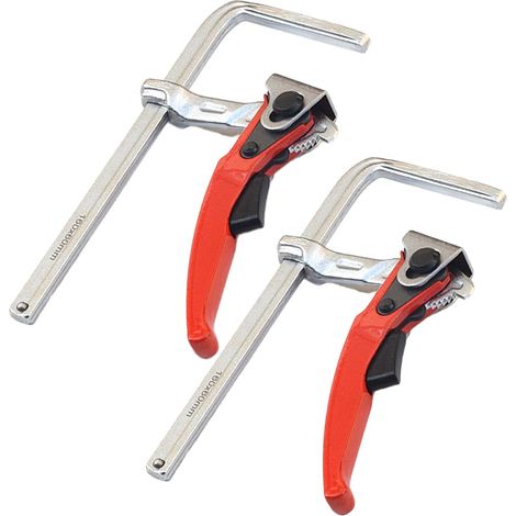 2 Pièces Serre Joint à Levier, Joint Rapide Serrage,En Tout Acier, Élément de Serrage ø20 pour Tables Multifonctions, Presse à Serrage Rapide Réglables, Plage de Serrage 160, Profondeur de Gorge 60 (1/5)