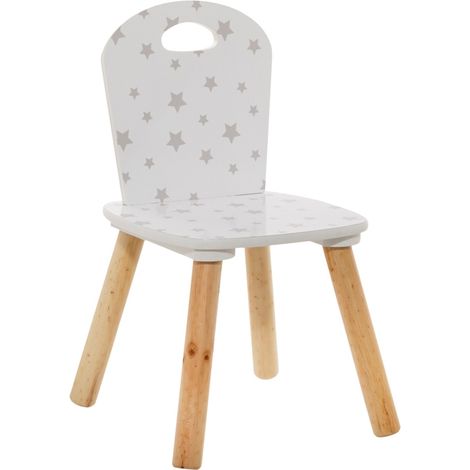 Atmosphera Chaise Enfant Douceur Etoiles Blanche, Bois, Blanc (1/6)
