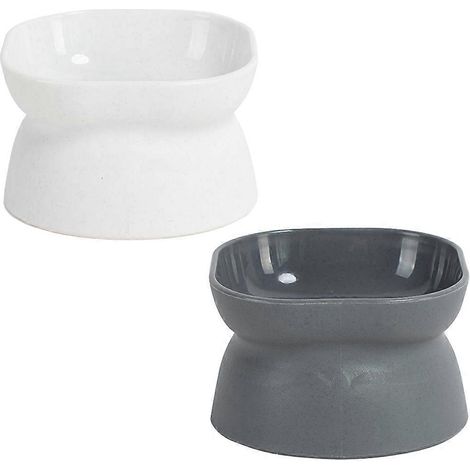Lot de 2 gamelles inclinées pour chat, gamelle surélevée protégeant la colonne vertébrale et anti-vomissements - Modèle 1 (1/5)