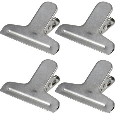 Verschlussklammern 4 Stück mit Magnet aus Metall Verschlussclips Kühlschrankmagnet Fotoklammer Fotoklemme Bilderklammer (1/4)