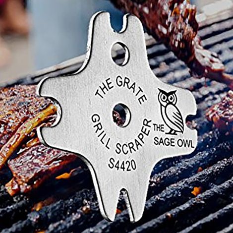 Multifunktionale Edelstahl-Reinigungsbürste für Grills, Reinigungsschaber, Reinigungsbürste für Grillecken (1/5)