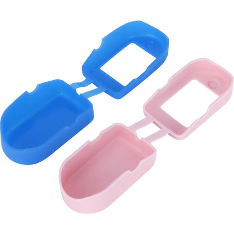 Ortviai Étui en silicone pour oxymètre de pouls – 2 pièces, bleu et rose, protection portable légère et résistante (1/4)
