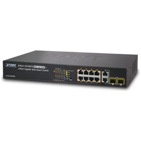 Planet 8 ports 10/100TX 802.3at High, fgsd-1008HPS